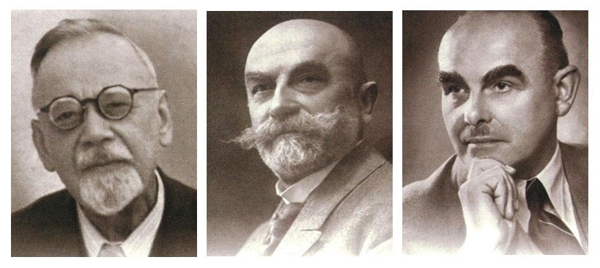 From left: Fritz C. Wickel, Fritz Tscheike, Arthur Tscheike 